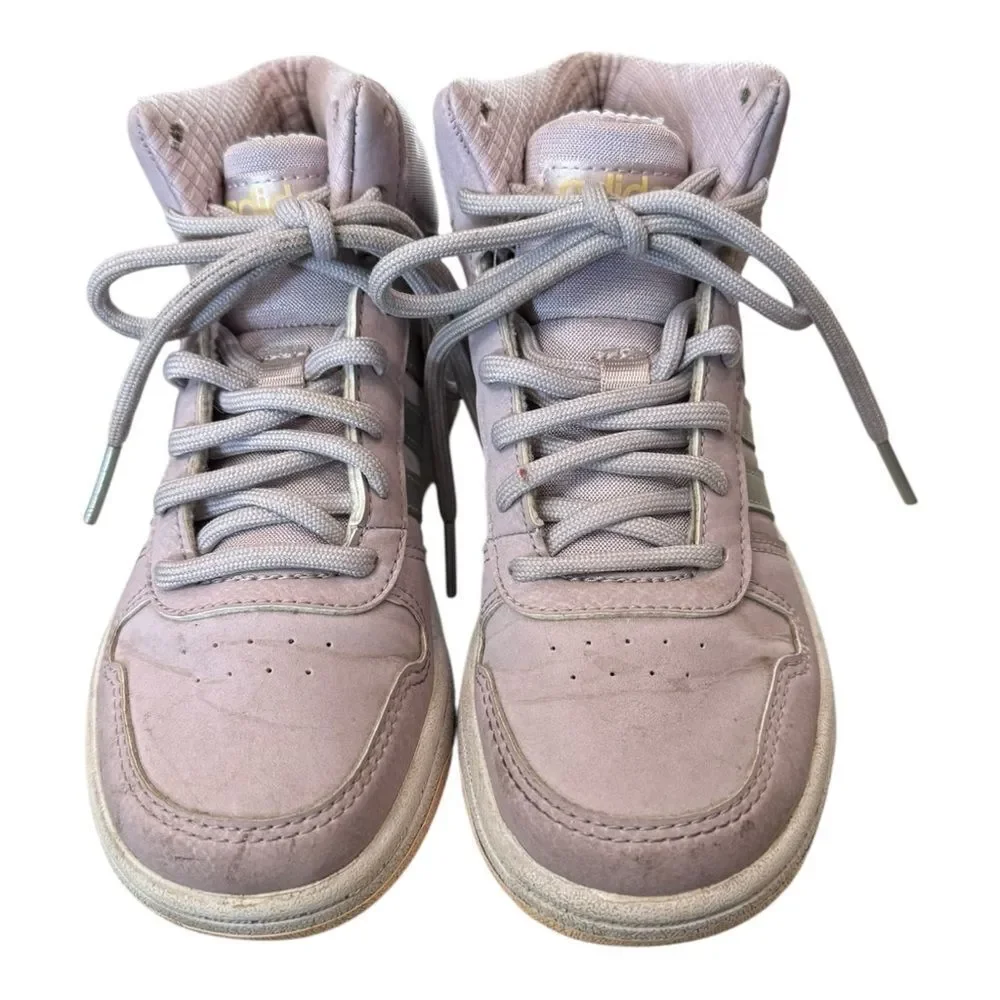 Adidas (GS) Hoops 2.0 Mid 'Purple Silver' EE9601 Kids Sneakers 12.5